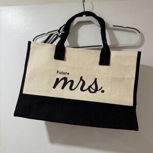 Future Mrs. Canvas Tote Bag – Black & Natural | Bridal / Engagement Gift
